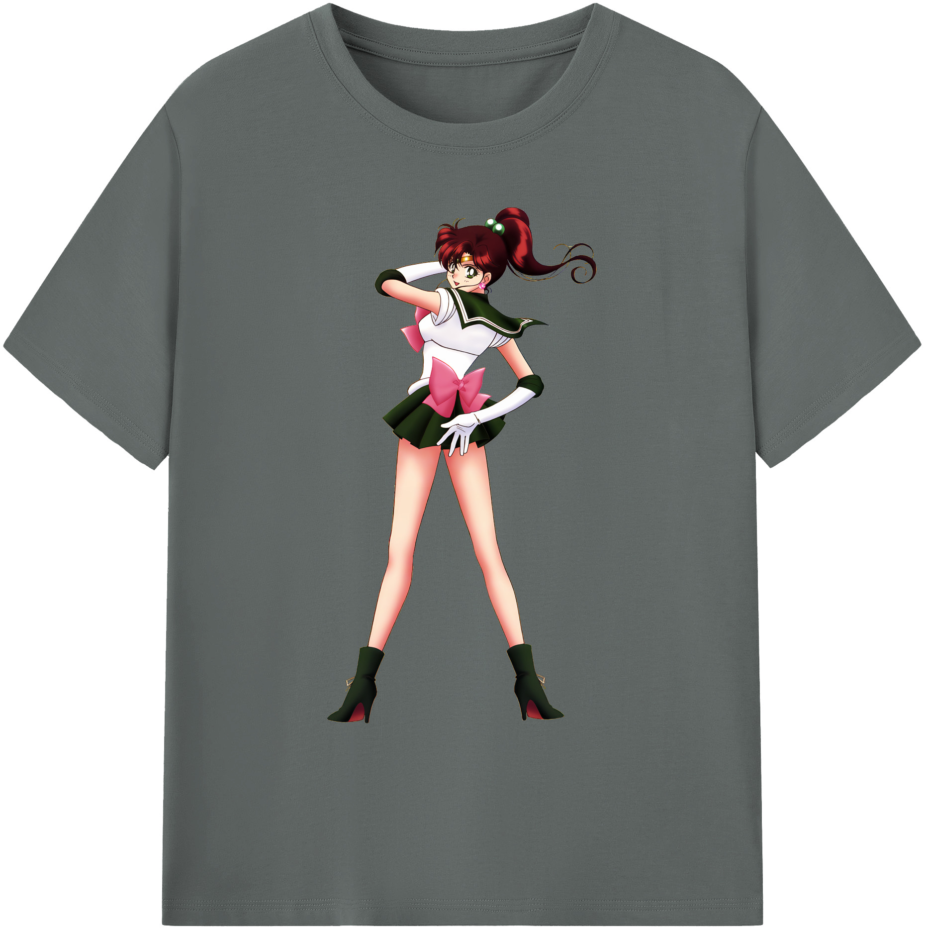 （画像用） 美少女戦士セーラームーン 木野 まこと きの まこと Sailor Moon Kino Makoto （セーラージュピター；Sailor Jupiter） 綿100％ メンズ半袖Tシャツ｜肌触りやわらか＆通気性